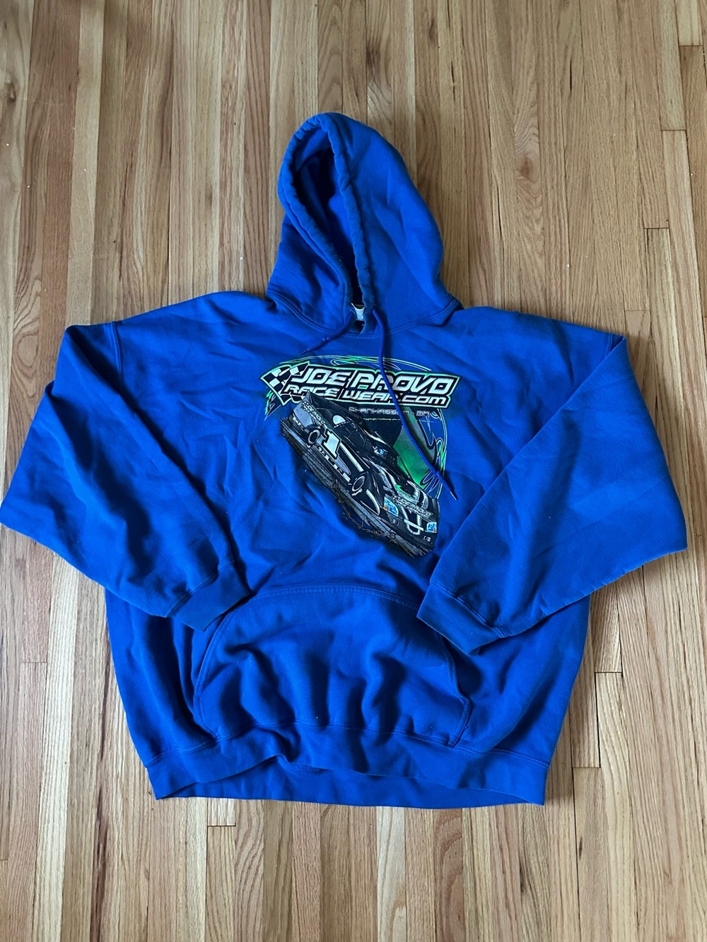 Gildan Royal Blue Hoodie with Racing Graphic